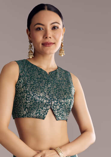 Teal Blue Dola Silk Saree With Zari Woven Motifs