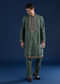 Teal Resham Embroidered Mens Kurta and Pant Set