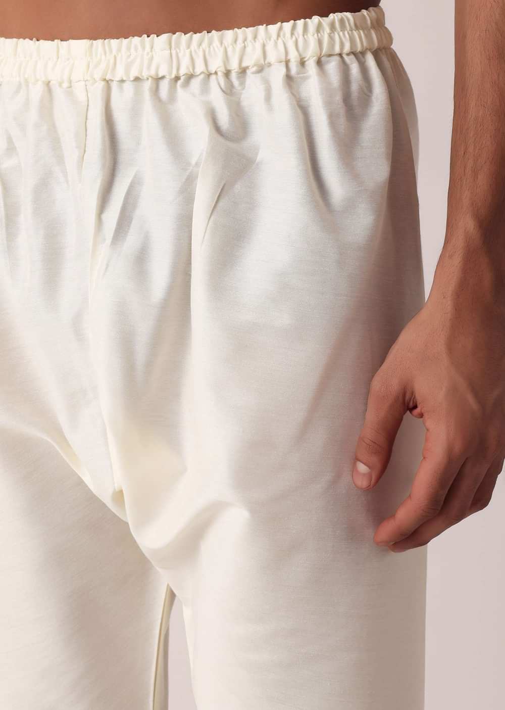 Teal Cotton Silk Kurta Set For Men