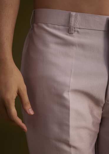 Lilac Silk Sherwani Set With Thread And Stone Work