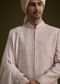 Onion Pink Raw Silk Sherwani Set With Dupatta