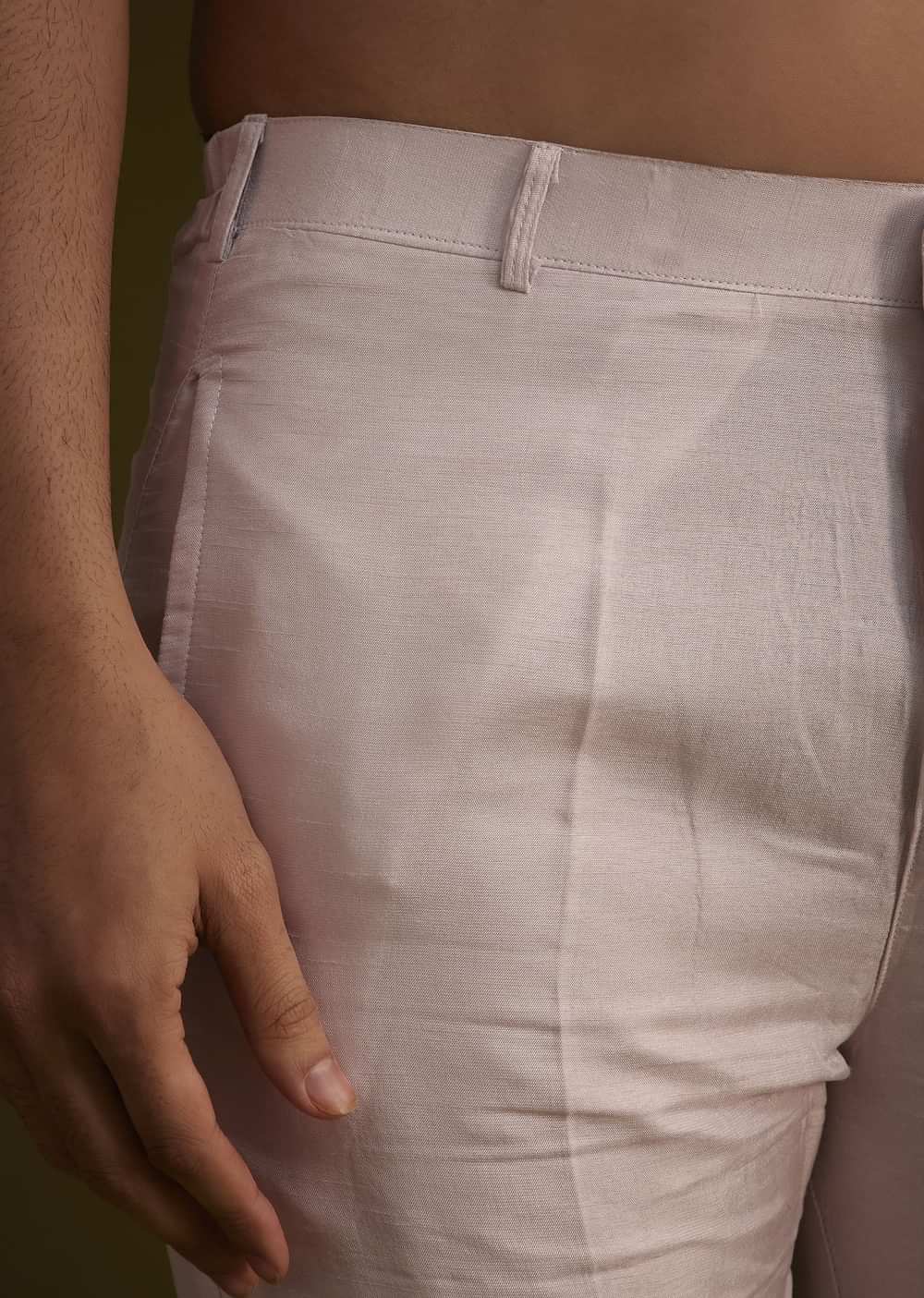 Wisteria Purple Silk Open Style Sherwani Set