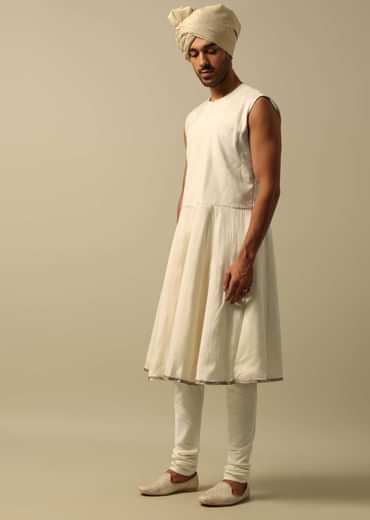 Timeless Green Raw Silk Sherwani