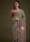 Triple Toned Tissue Sequins Saree