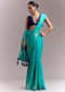 Turquoise Blue Jacquard Silk Saree With Brocade Work And Embroidery