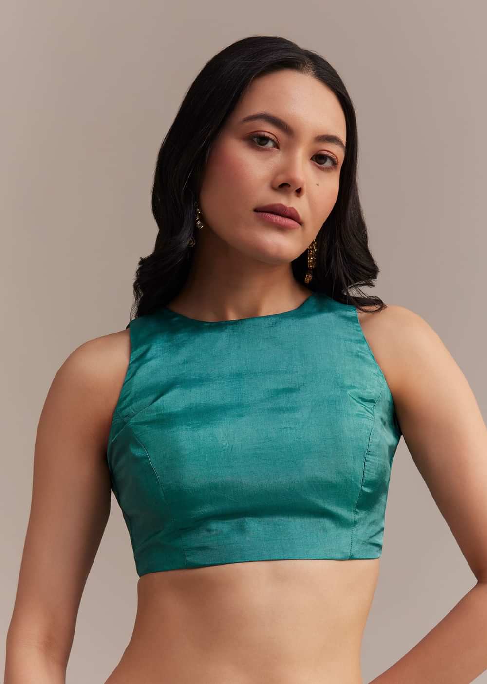 Turquoise Green Dola Silk Saree With Zari Weaving