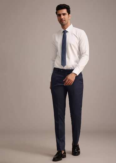 Tuxedo With Intricate Cut Work In Blue