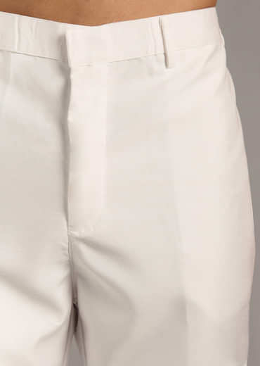 White And Blue Silk Groomsman Sherwani With Mirror Work