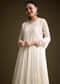White Chinon Anarkali Suit With Sequin Embroidery