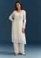White Chinon Kurta Set With Sequins And Cut Dana Work