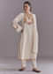White Crepe Kurta Set With Multicolour Resham Work