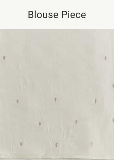 White Crepe Tissue Saree With Moti Beads And Cutdana Embroidery