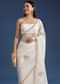 White Crushed Tissue Cutdana And Sequin Embroidered Saree