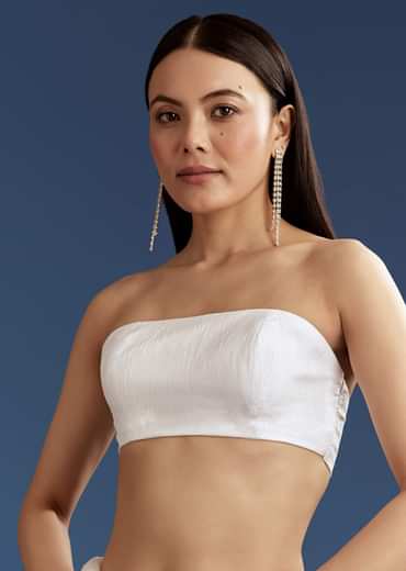 White Crushed Tissue Cutdana And Sequin Embroidered Saree