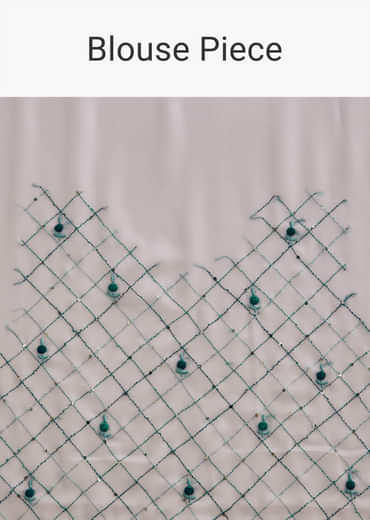 White Georgette Saree With Traditional Kashmiri Buds