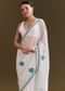 White Georgette Saree With Traditional Kashmiri Buds