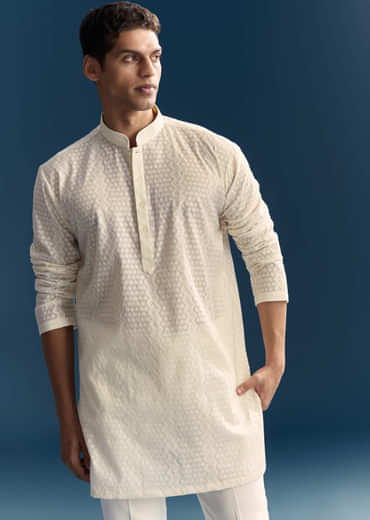 White Jodhpuri Suit For Men With Floral Hand Embroidery