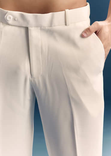 White Jodhpuri Suit For Men With Moti Work