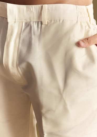 White Linen Jacket and Shirt With Multicolor Kantha Detailing