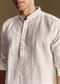 White Linen Kurta Set With Thread Embroidery