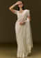 White Net Saree With All Over Heavy Embroidery