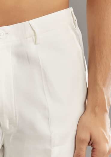 White Silk Kurta Set With Black Dori And Zardosi Jacket