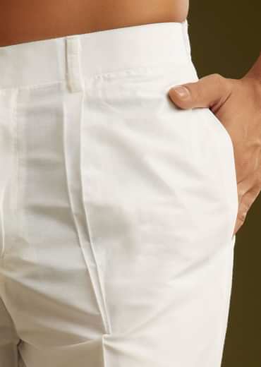 White Silk Kurta Set With Surreal Nature Prints