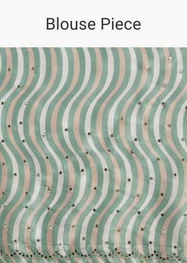 White Tissue Saree With Contrast Border