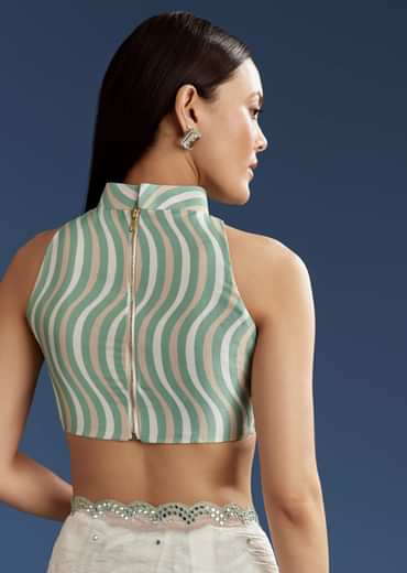 White Tissue Saree With Contrast Border