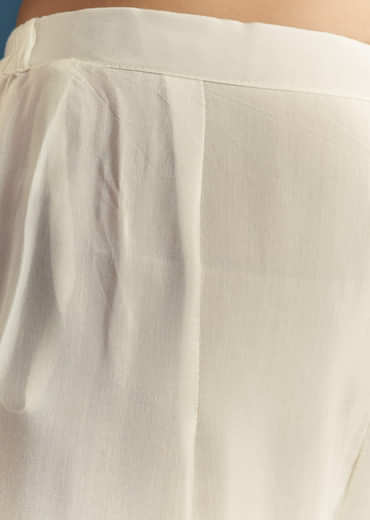 White Chinon Anarkali Suit With Sequins Work