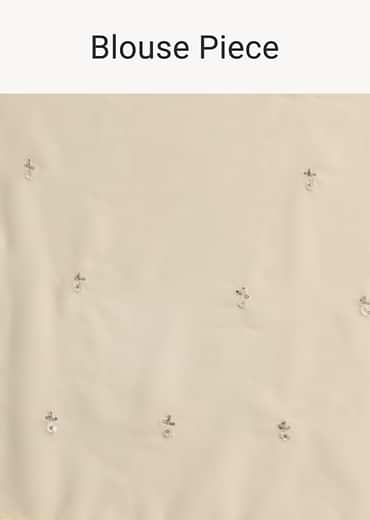 White Georgette Saree With Cutdana Embroidered Saree