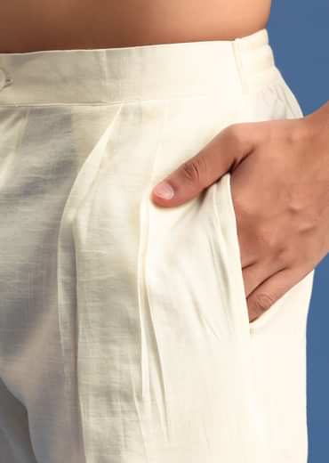 White Hand Block Printed Kurta Set