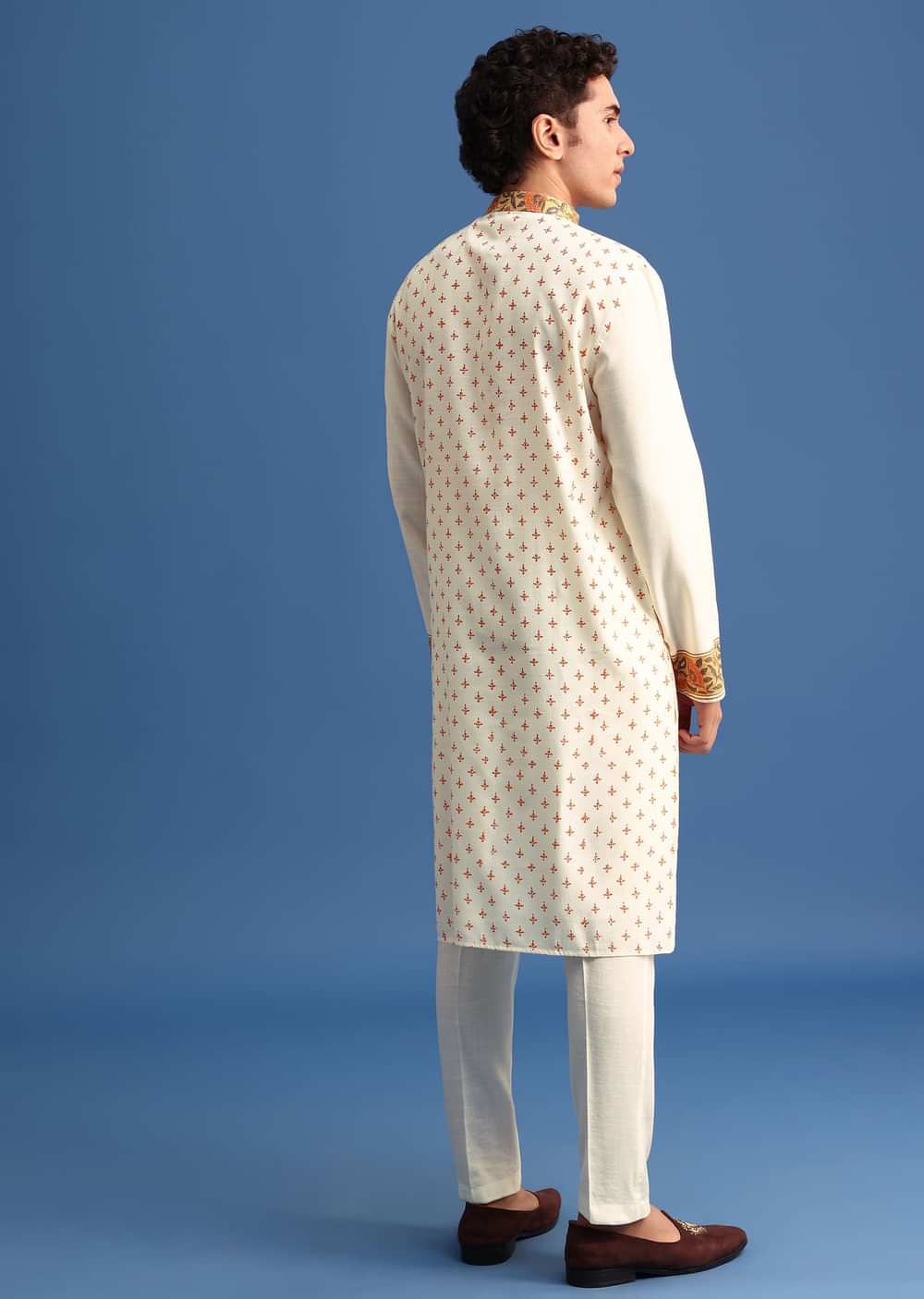 White Hand Block Printed Kurta Set