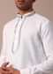White Linen Kurta With Thread Detail Yoke