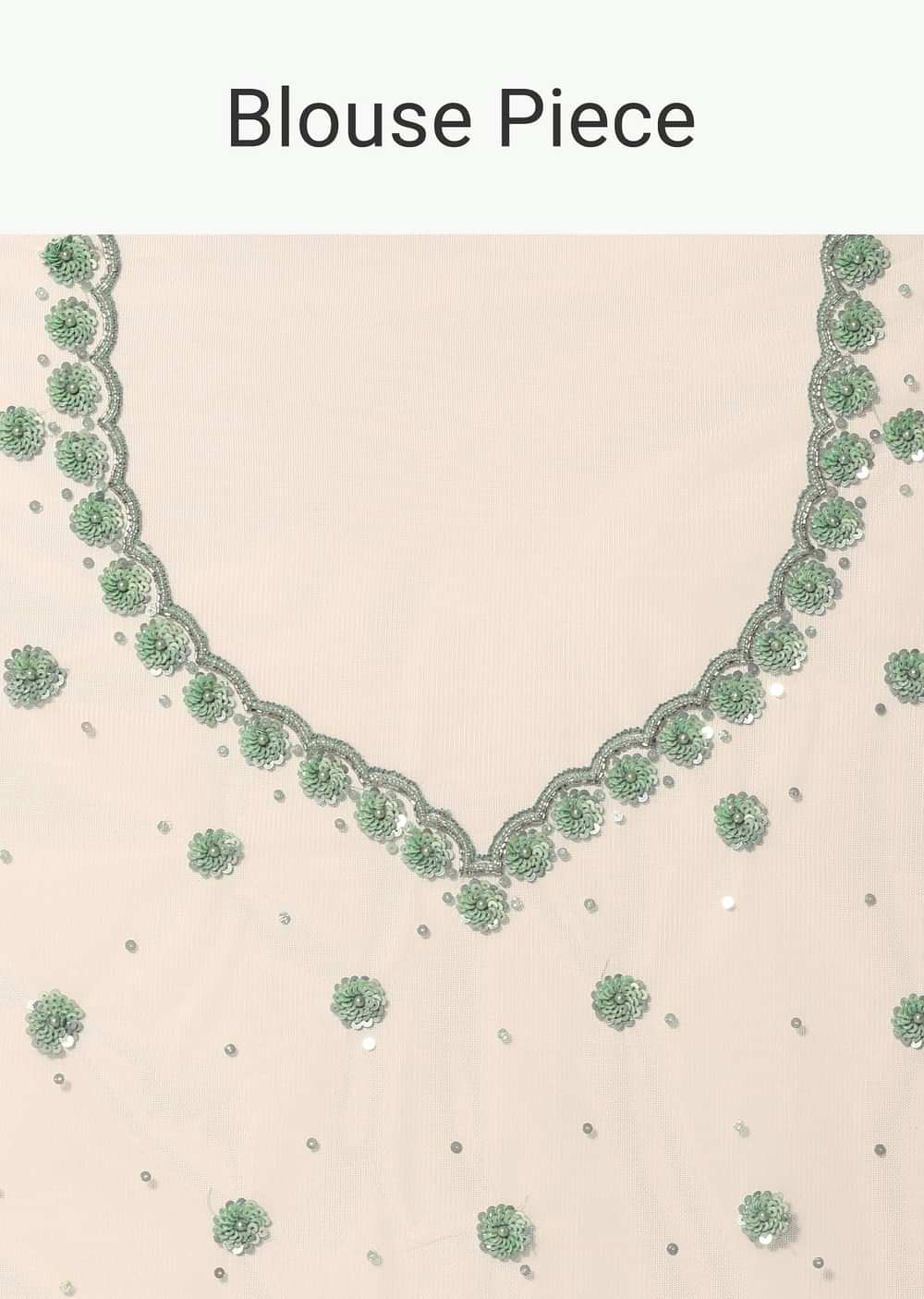 White Net Cutdana And Sequin Embroidered Saree