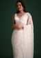 White Organza Saree With Cutdana And Sequin Embroidery