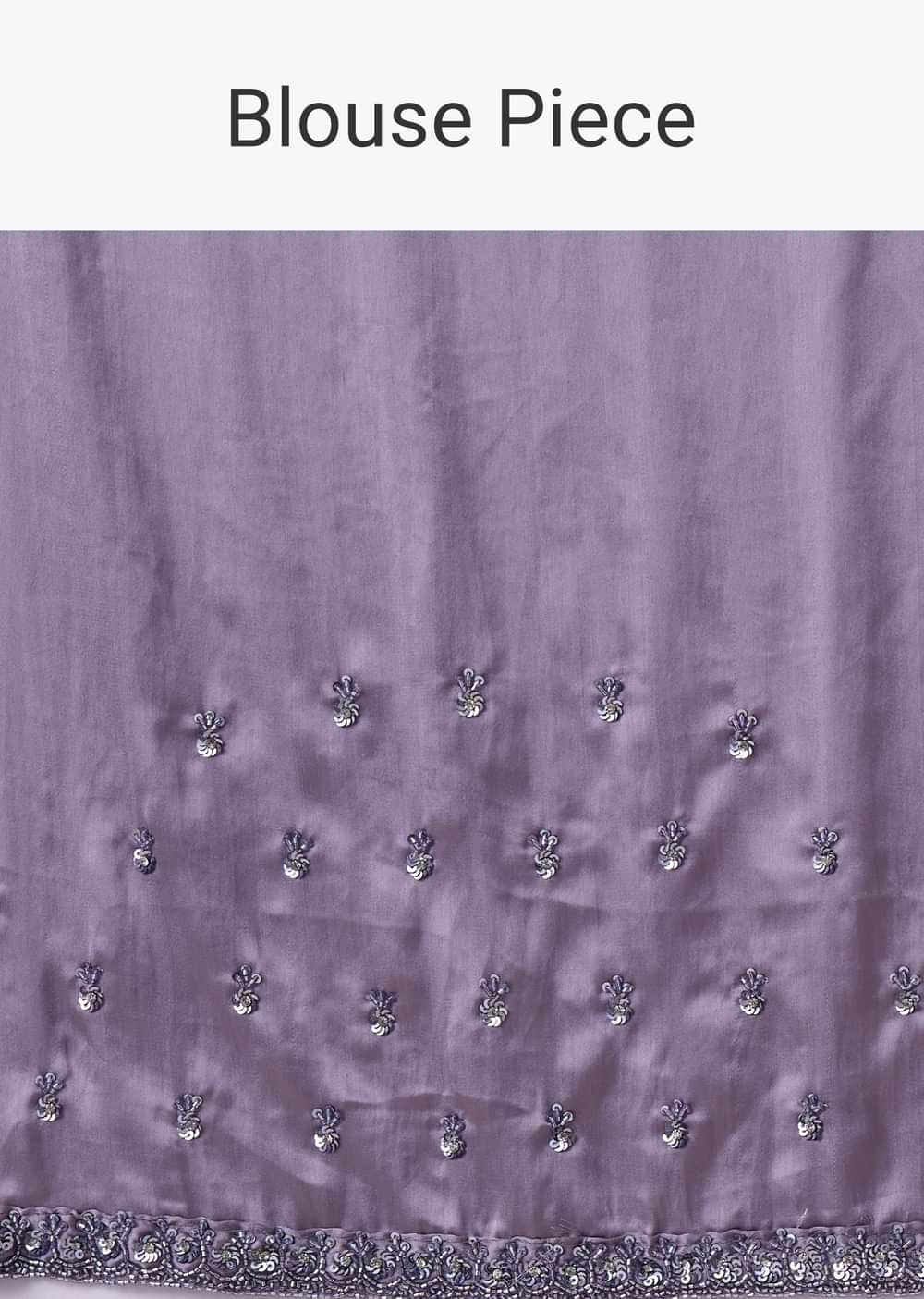 Grey Sequins Saree With An Embellished Border