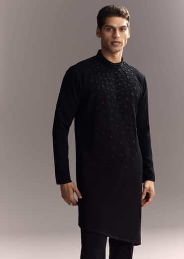 Wine Indo Western Set For Men With Heavy Hand Work