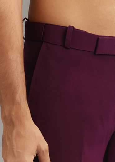 Wine Indo Western Set With Embellished Salli And Diamond Work