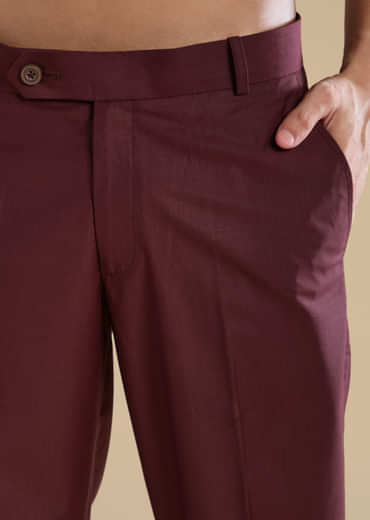 Wine Rayon Jacket Kurta Set with Gotta Work