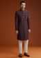 Wine Sherwani Set With Minimalist Design