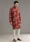 Wine Silk Kurta Set With Stone Embellishment