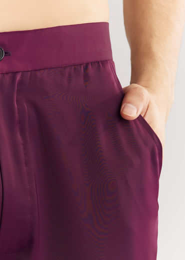 Wine Suiting Jacket Kurta Set With Metal Accents