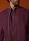 Wine Cutdana Embroidered Sherwani Set For Men