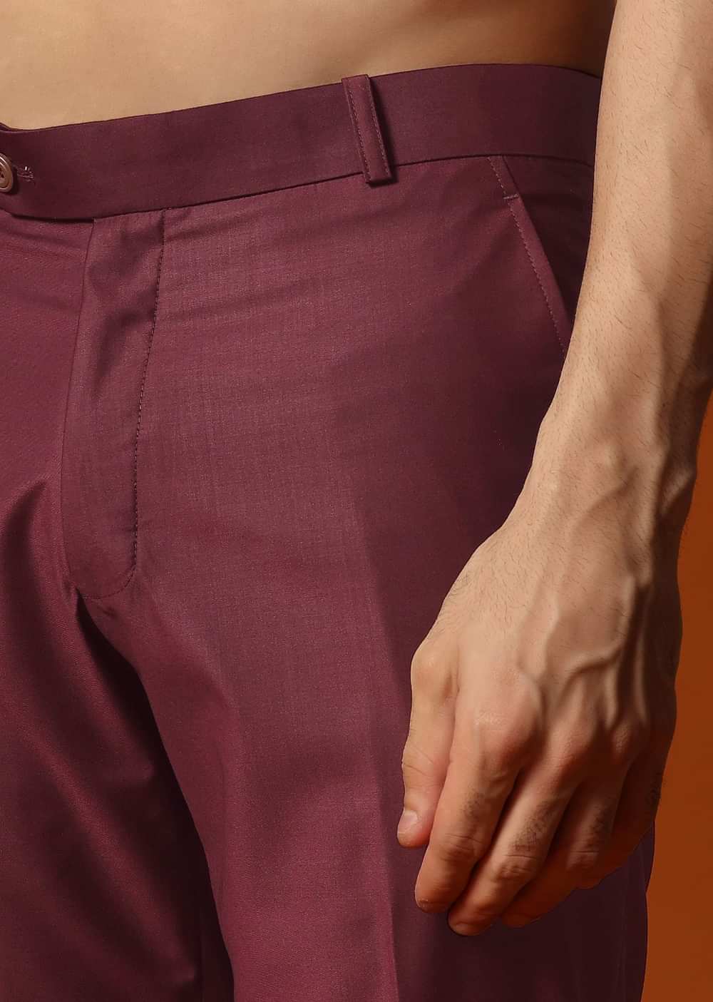 Wine Embroidered Rayon Kurta Jacket Set For Men