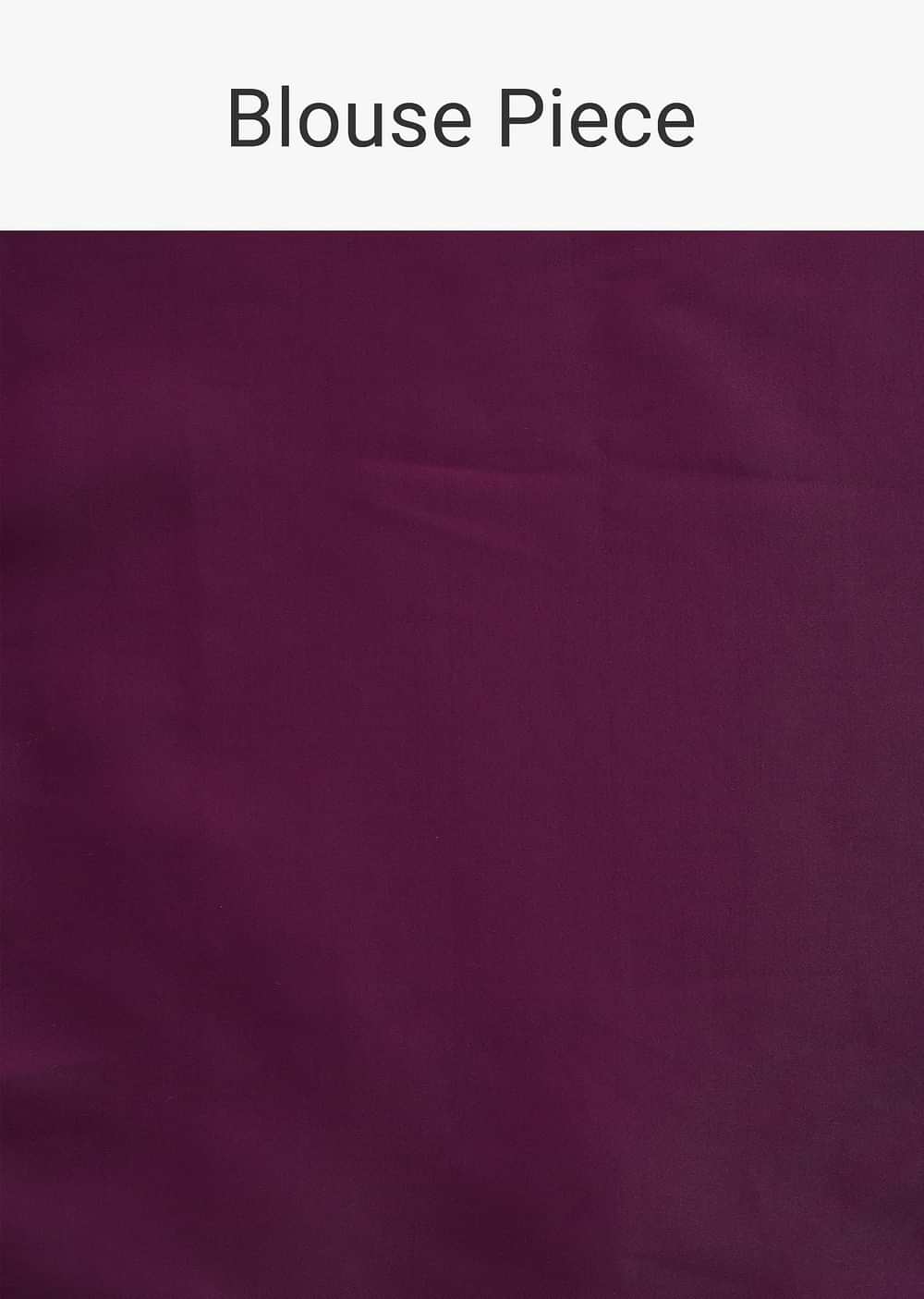 Wine Tussar Saree With Lace Border And Unstitched Blouse Piece