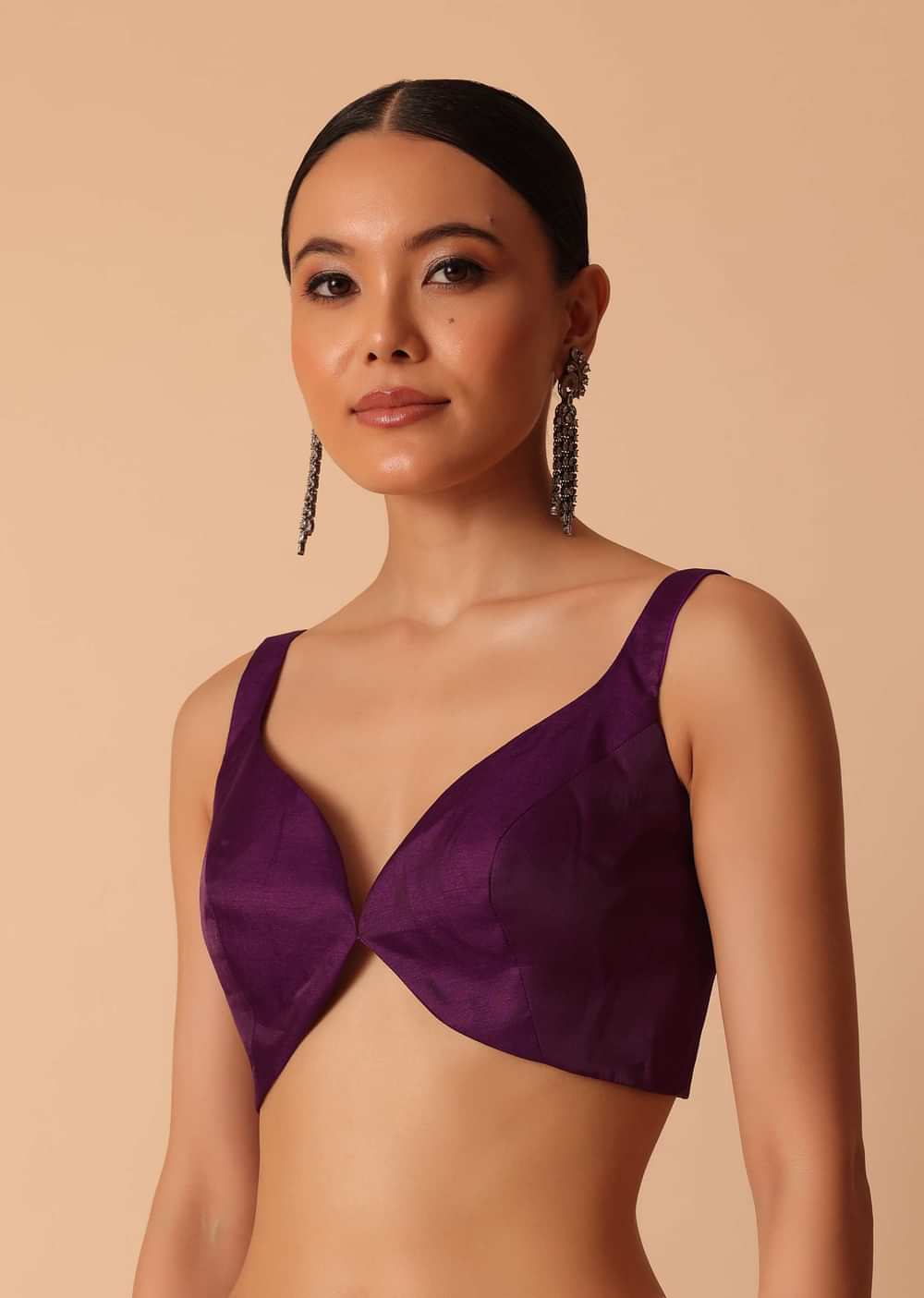 Wine Tussar Saree With Lace Border And Unstitched Blouse Piece