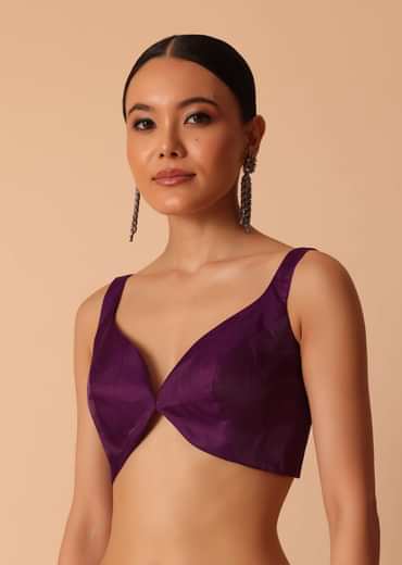 Wine Tussar Saree With Lace Border And Unstitched Blouse Piece