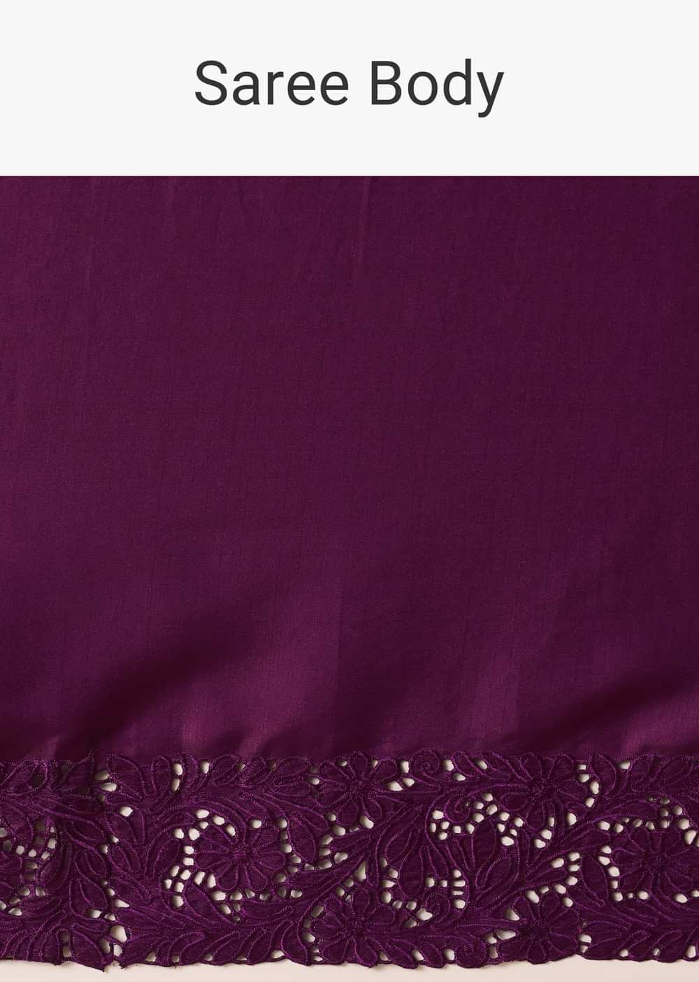 Wine Tussar Saree With Lace Border And Unstitched Blouse Piece