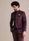 Wine Suede Jodhpuri Set With Patch Work
